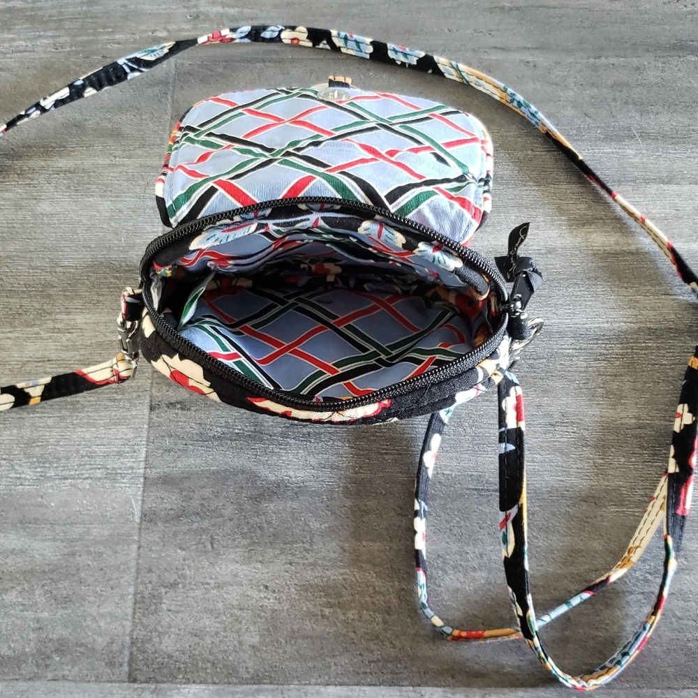 Black Red Tropical Vera Bradley Mini Crossbody - Picture 3 of 3